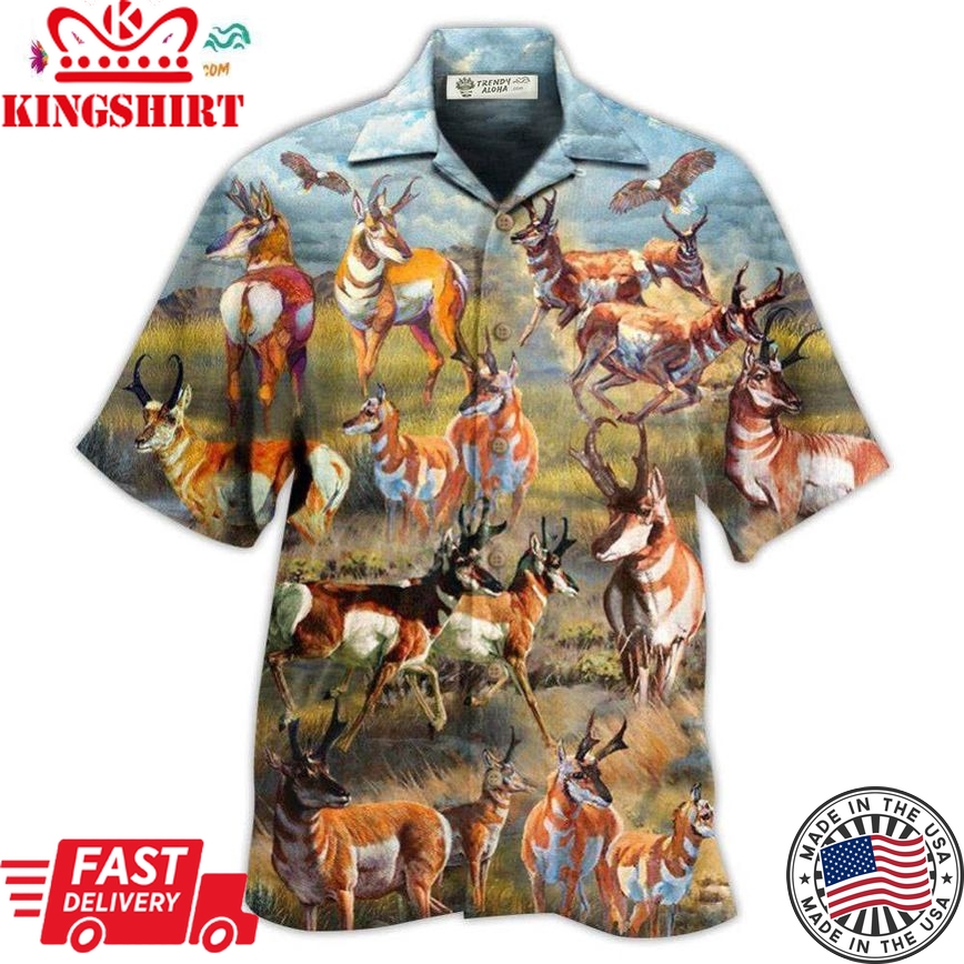 Deer Buck Deer On The Field Hawaiian Shirt