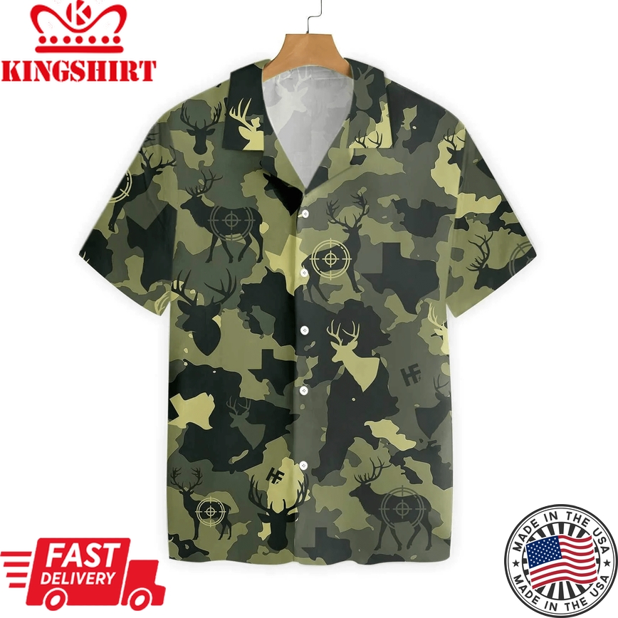 Deer Hunting Shirt Hunting Aloha Shirt Camouflage Deer Hunting Trendy Hawaiian Shirt