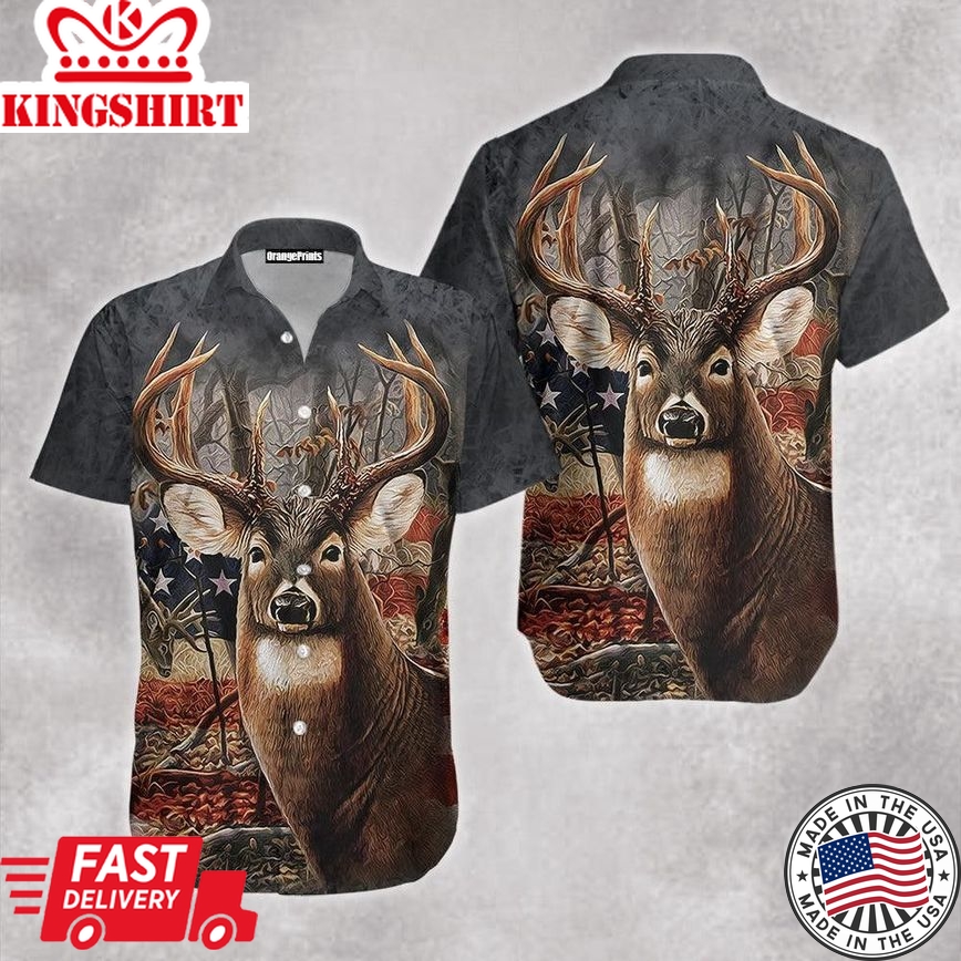 Deer Hunting Trendy Hawaiian Shirt For