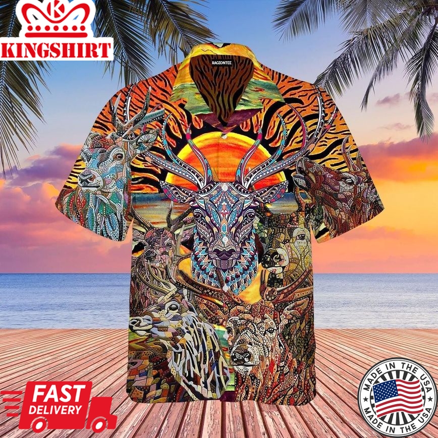 Deer Hunting Trendy Hawaiian Shirt For