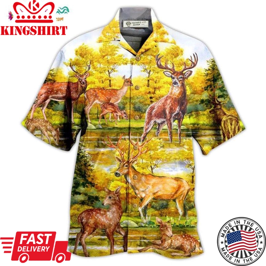 Deer Love Autumn Hawaiian Shirt