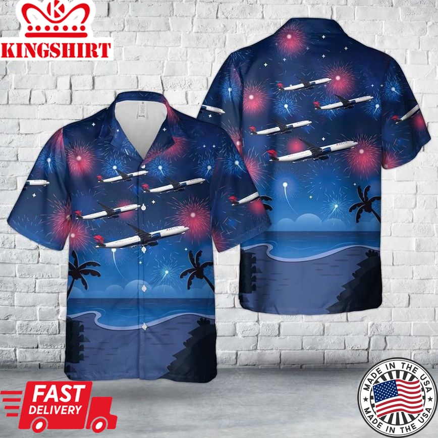 Delta Air Lines Airbus -941N, 4Th Of July Trendy Hawaiian Shirt