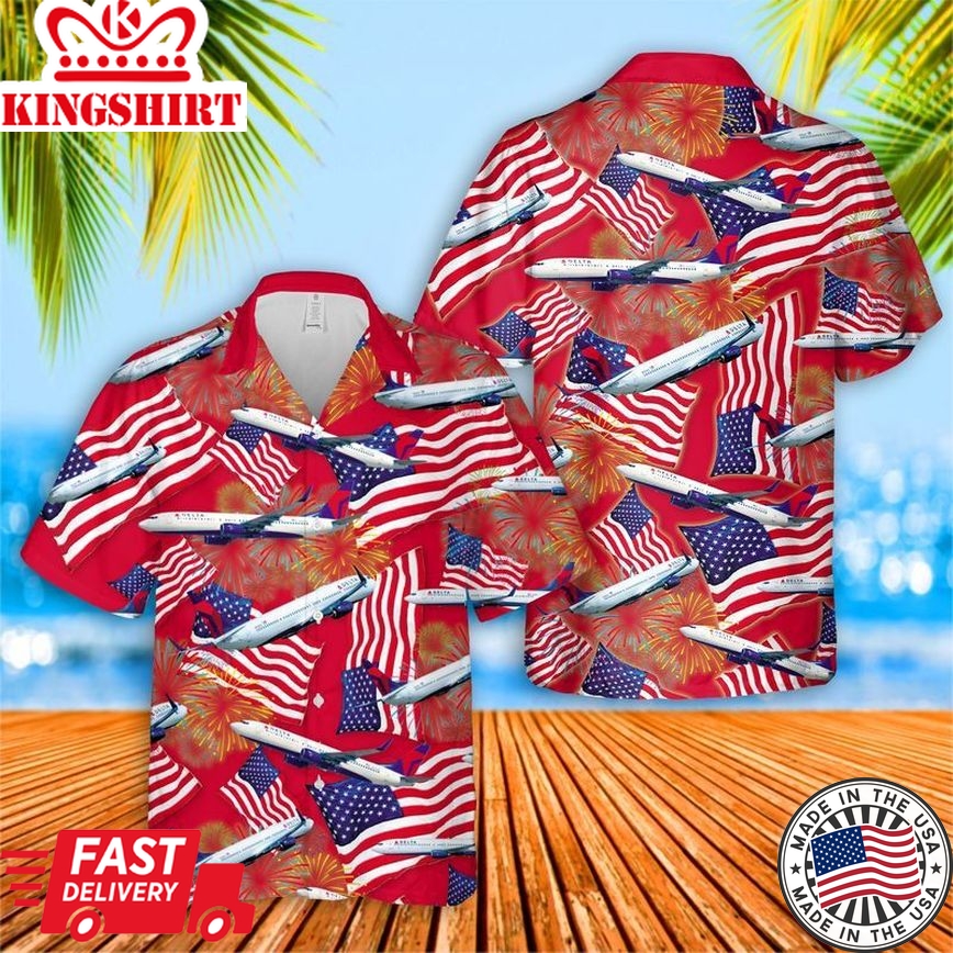 Delta Boeing 737-900Er (739) 4Th Of July Trendy Hawaiian Shirt