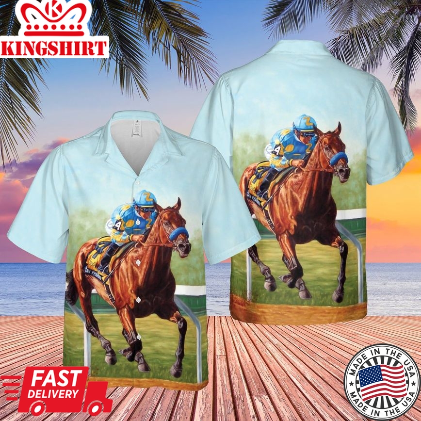 Derby Chic: Fashionable Horse Racing Hawaiian Shirt