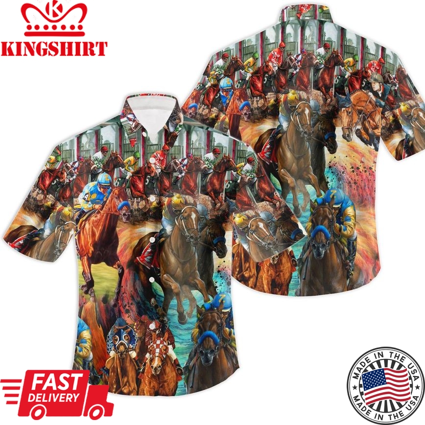 Derby Day Horse Racing Hawaiian Shirt - Kentucky Equestrian Vibes