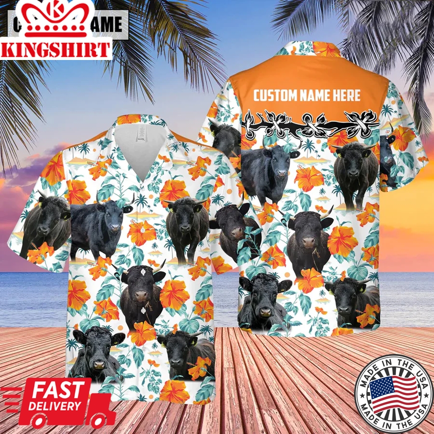 Dexter Hibiscus Floral Custom Name 3D Trendy Hawaiian Shirt, Summer Gifts For Men And Women