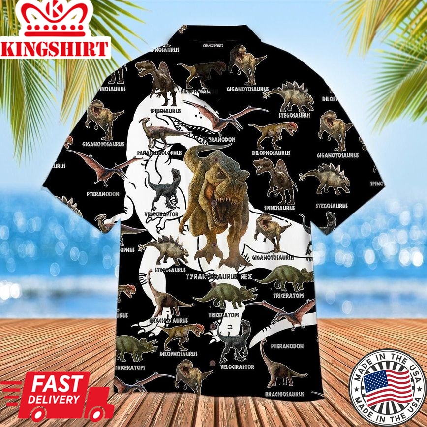 Dinosaur Art Trendy Hawaiian Shirt For