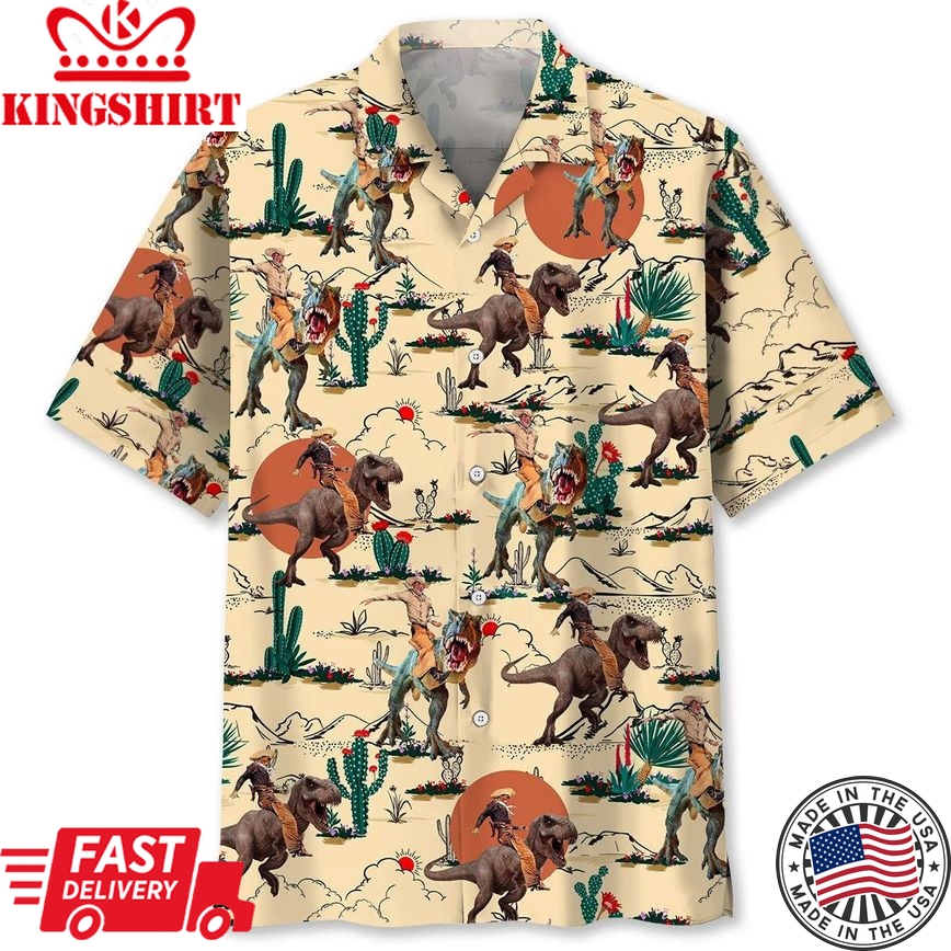 Dinosaur Desert Trendy Hawaiian Shirt