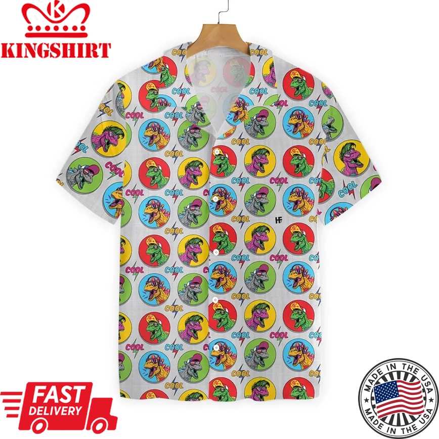 Dinosaur Hawaii Shirt Cool T-Rex Dinosaur Trendy Hawaiian Shirt Dinosaur Aloha Shirt