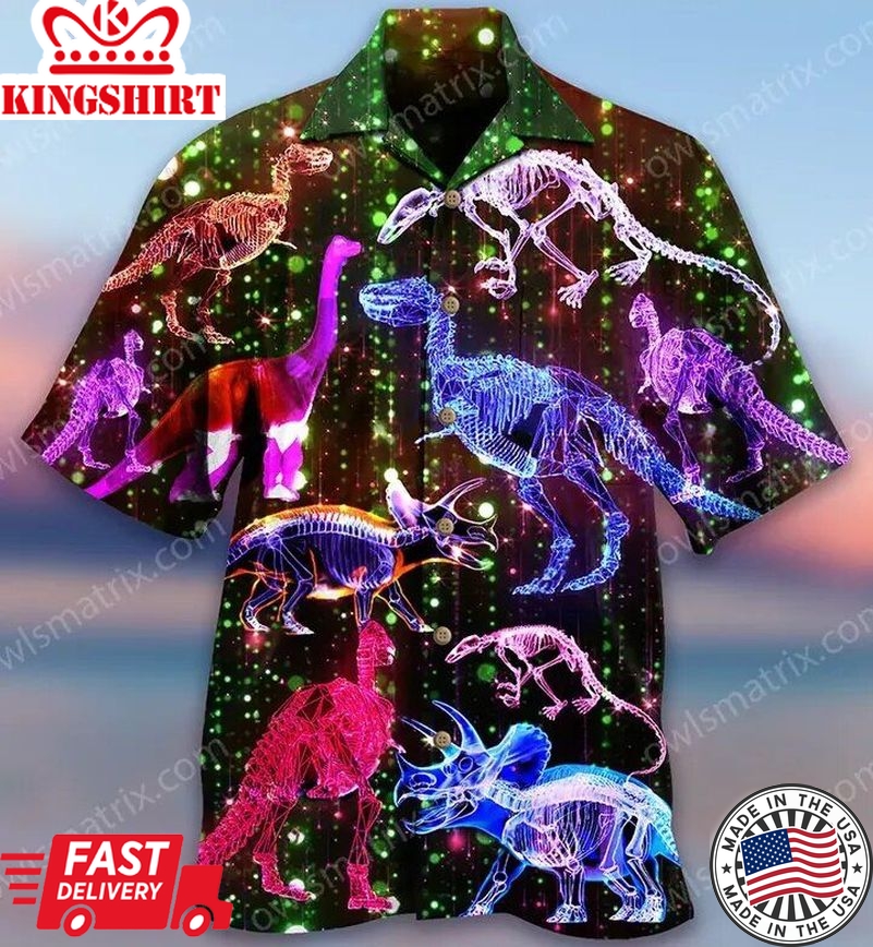 Dinosaur Hawiian Shirt Dinosaur The Sparkling X Ray Colorful Hawaii Aloha Shirt