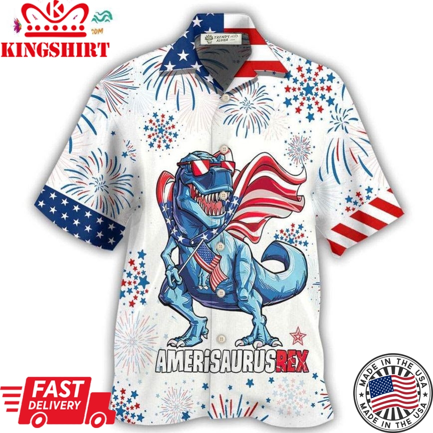 Dinosaur Independence Day Dinosaurus Hawaiian Shirt