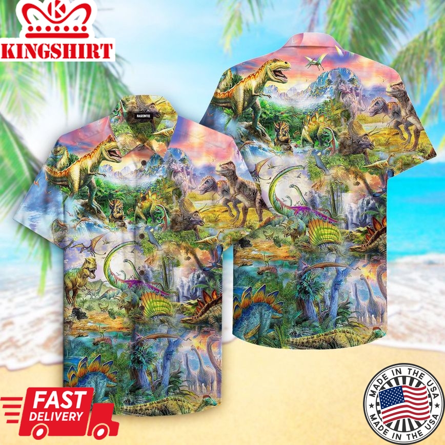 Dinosaur Island Trendy Hawaiian Shirt