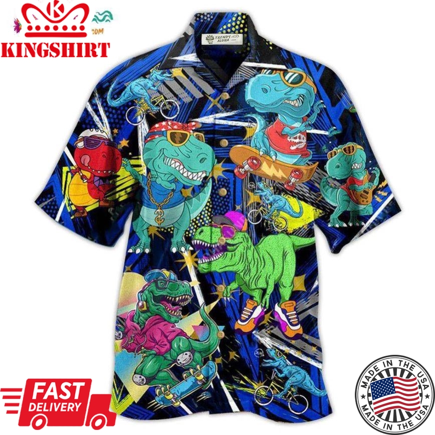 Dinosaur Let The World Hear You Hawaiian Shirt