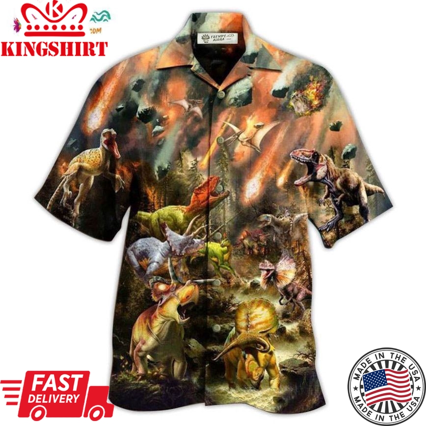 Dinosaur Perish Life With Fire Hawaiian Shirt