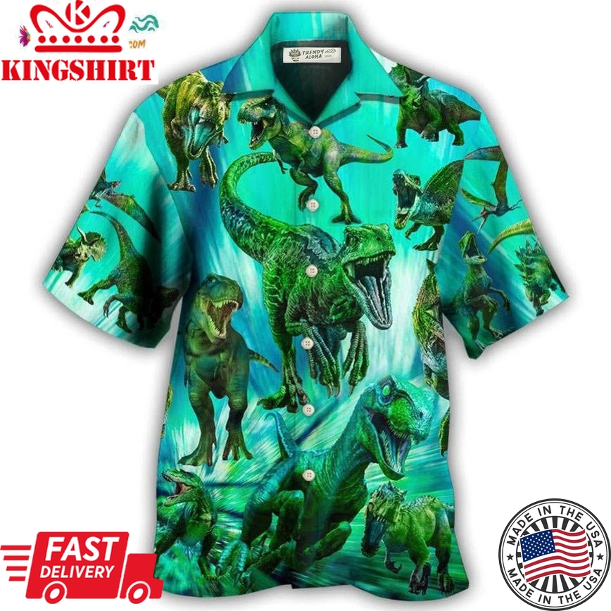 Dinosaur Running Cool Style Hawaiian Shirt