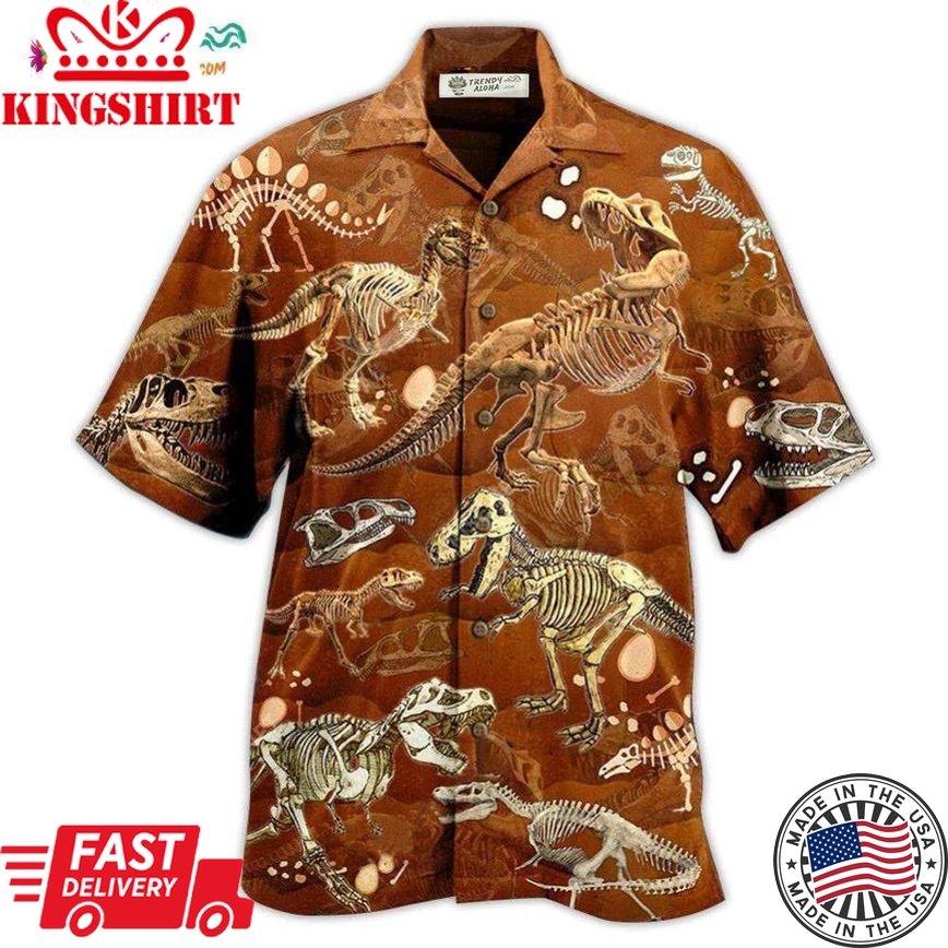 Dinosaur T-Rex Skull Vintage Hawaiian Shirt