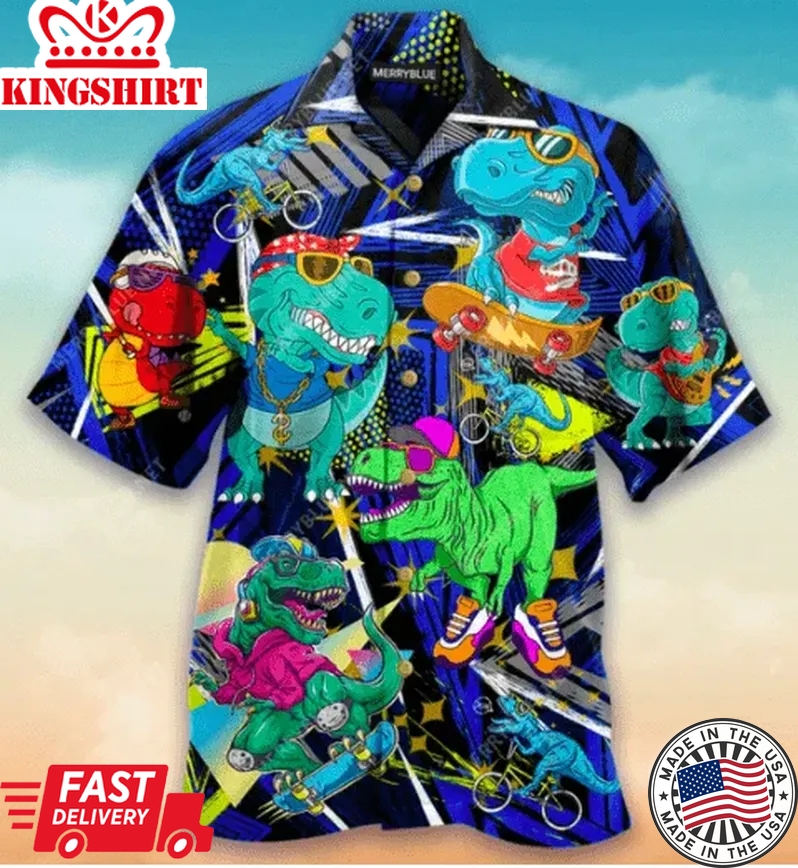 Dinosaur Trendy Hawaiian Shirt