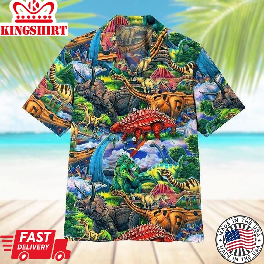 Dinosaur Trendy Hawaiian Shirt