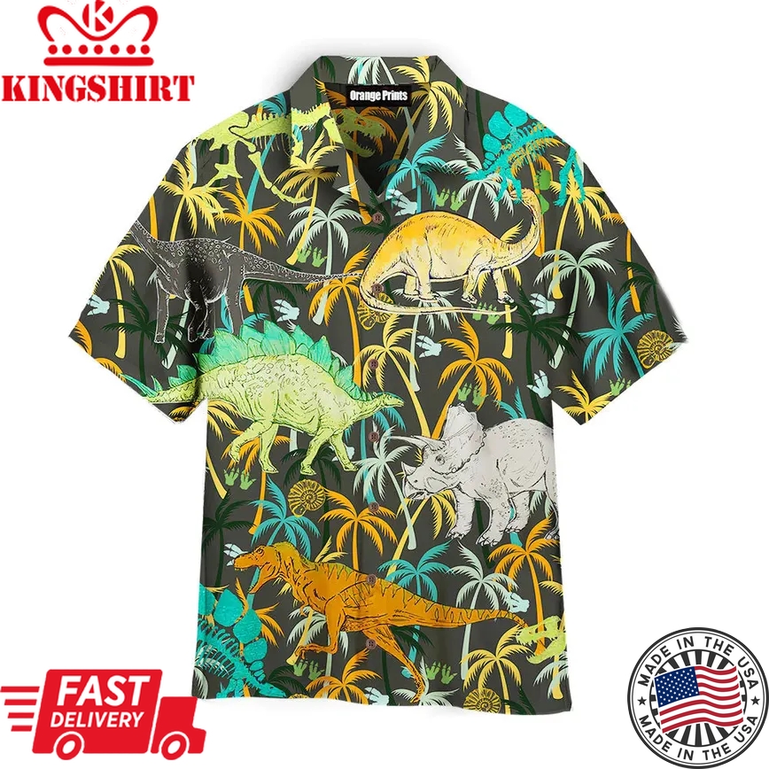 Dinosaur Trendy Hawaiian Shirt Aloha Shirt