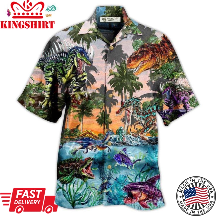 Dinosaur World Developmental Story Hawaiian Shirt