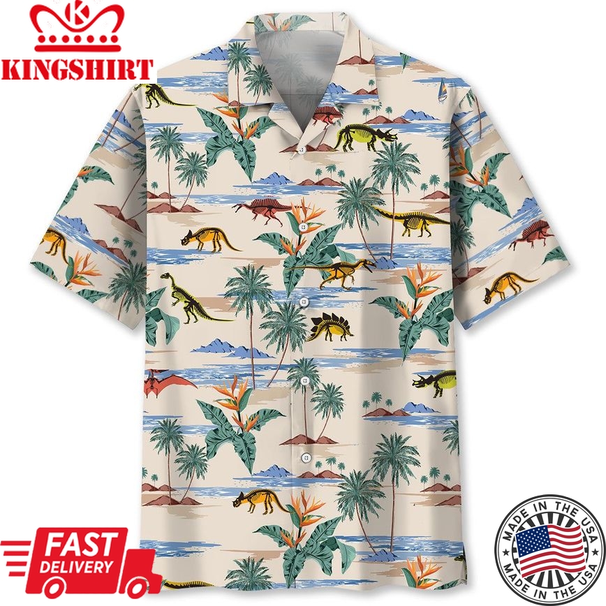 Dinosaurs Men's Trendy Hawaiian Shirt