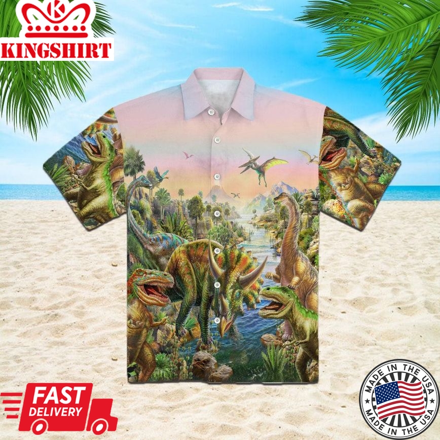 Dinosaurs Trendy Hawaiian Shirt