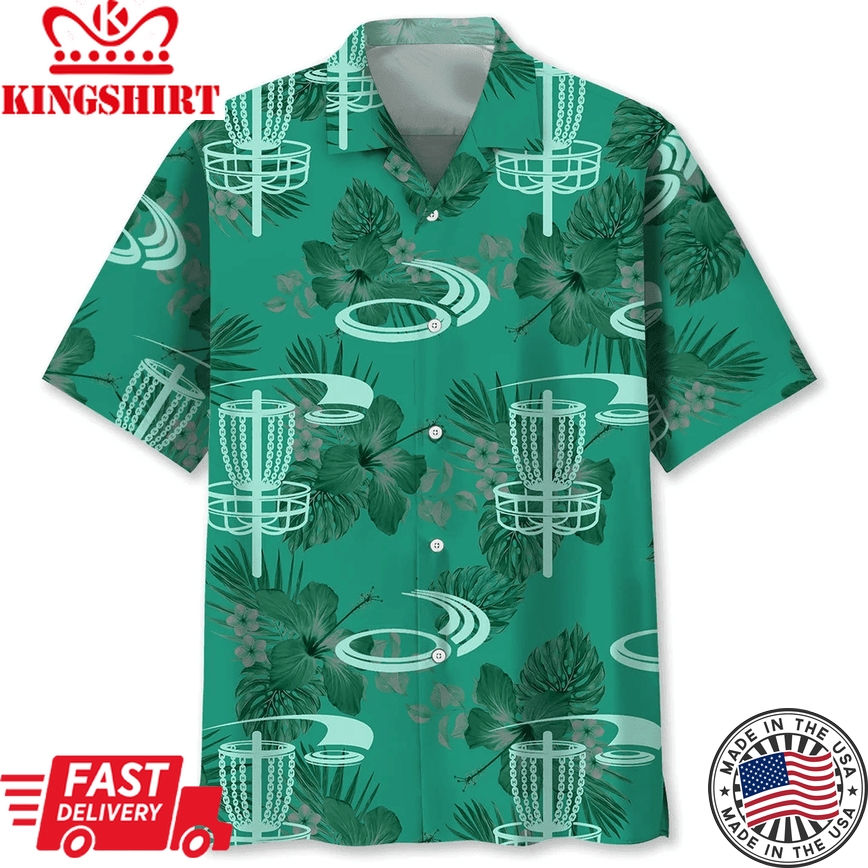 Disc Golf Kelly Green Trendy Hawaiian Shirt