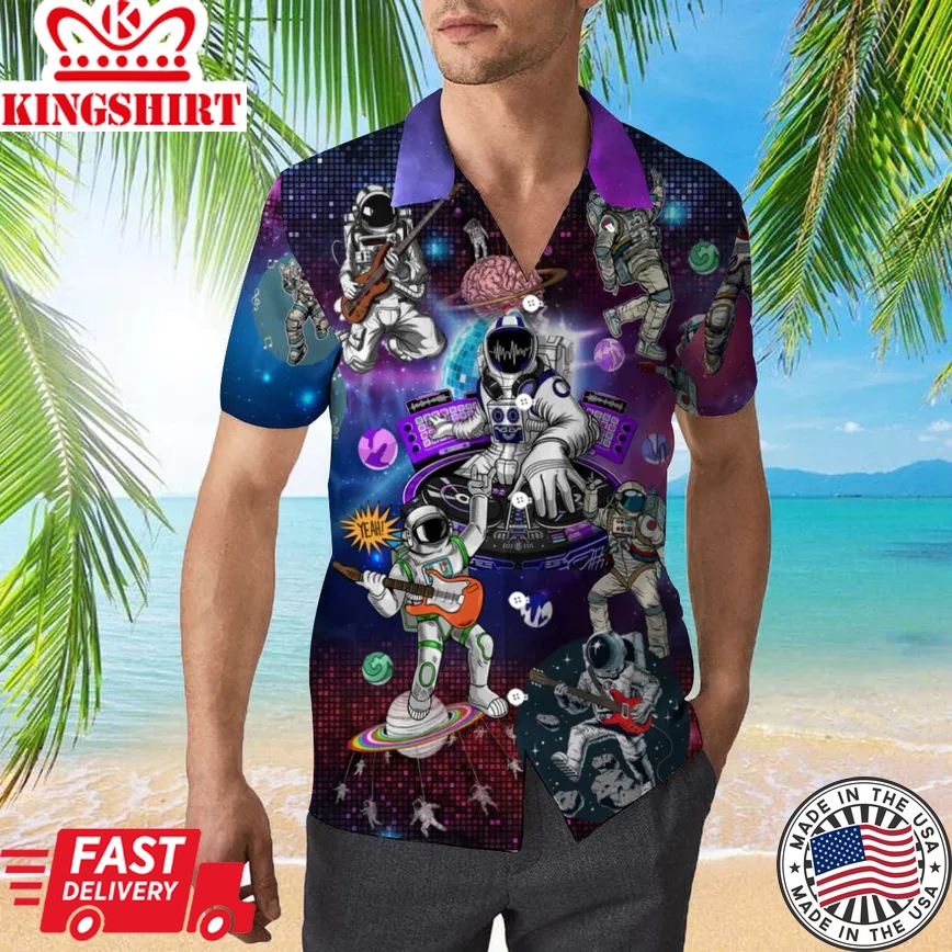 Disco Astronaut Trendy Hawaiian Shirt Aloha Shirt