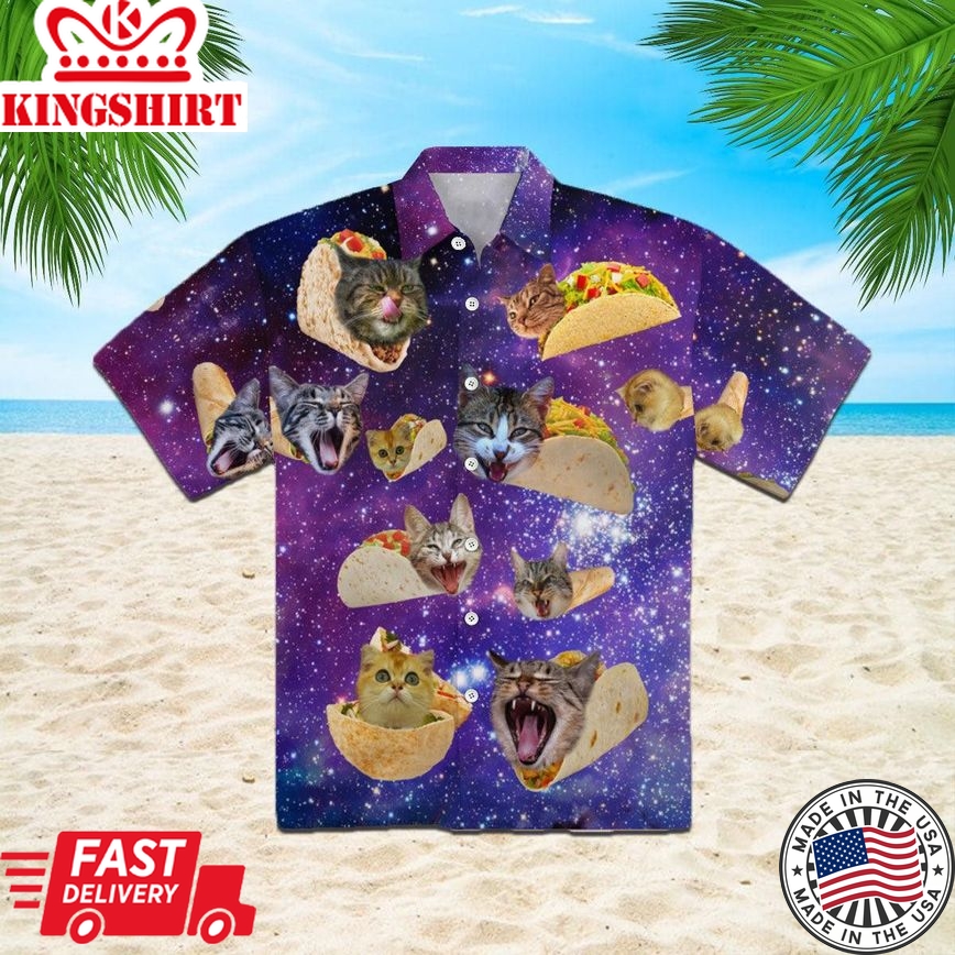 Discover Cool Galaxy Taco Cat Funny Trendy Hawaiian Shirt