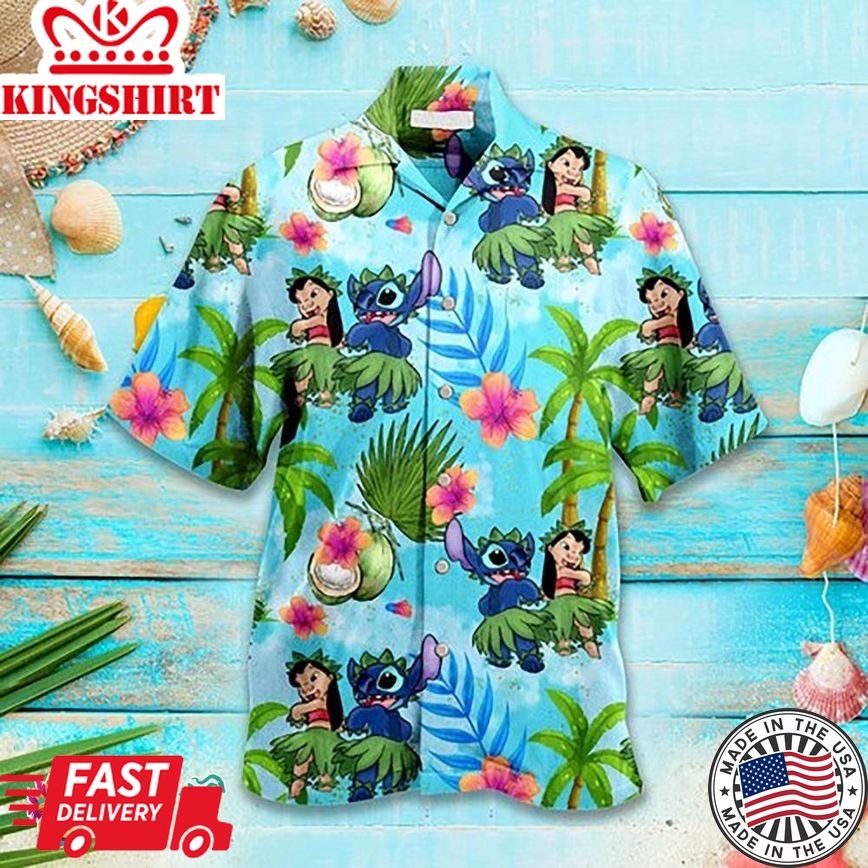 Disney Aloha Stitch Ohana Summer Holiday Family Aloha Hawaiian Beach Shirt