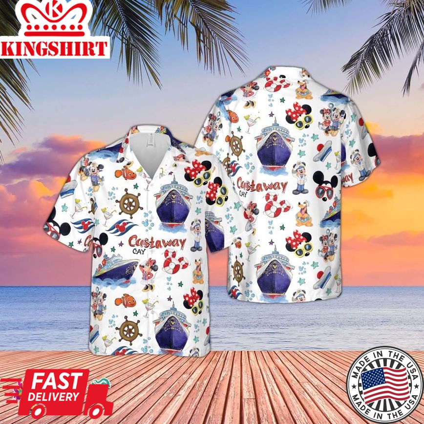 Disney Cruise Hawaiian Shirt, Matching Disney Cruise Hawaiian Shirt, Disney World Cruise, Disneyland Mickey And Friends Hawaiian Shirt