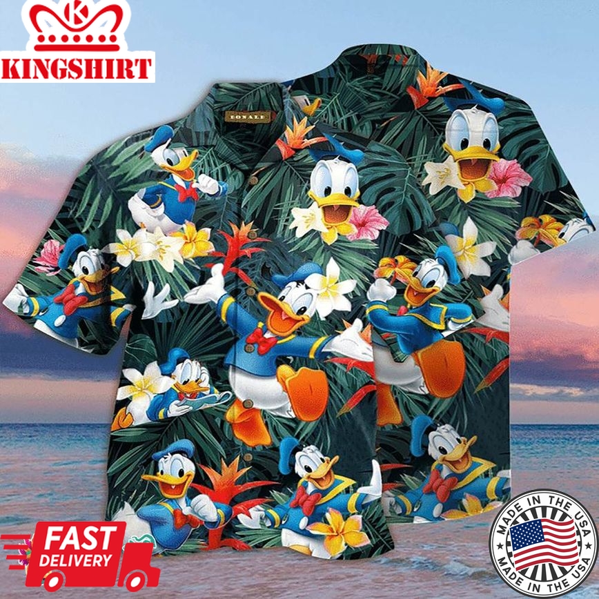 Disney Donald Duck Hawaiian Shirt - A Fun Addition To Your Family's Summer Beach Wardrobe