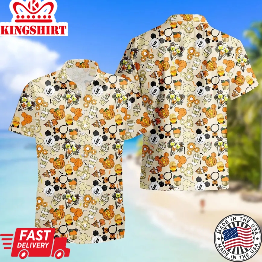 Disney Halloween Snacks Vacation Family Trendy Hawaiian Shirt