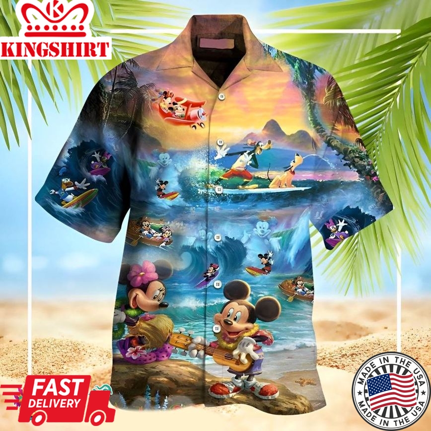 Disney Mickey Mouse Hawaiian Shirt, Funny Mickey And Friends Hawaii Shirt, Mickey Mouse Sweet Summer Vacation Aloha Beach Shirt