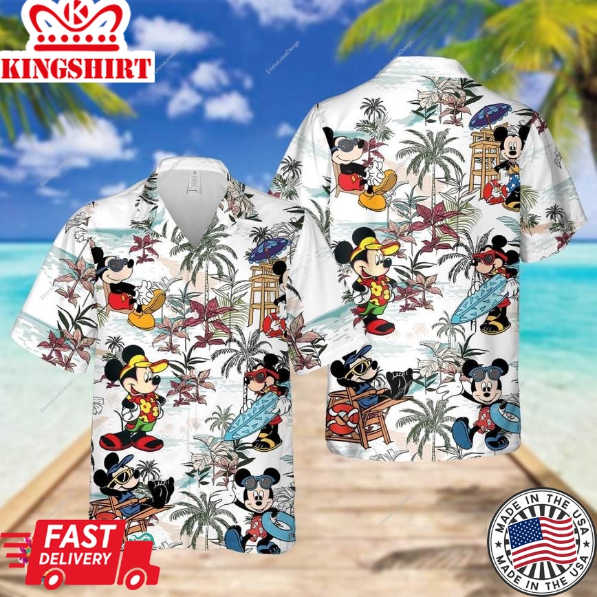 Disney Mickey Mouse Summer Hawaiian Shirt, Mickey Summer Hawaiian Shirt, Disney Trip Vacation Shirt