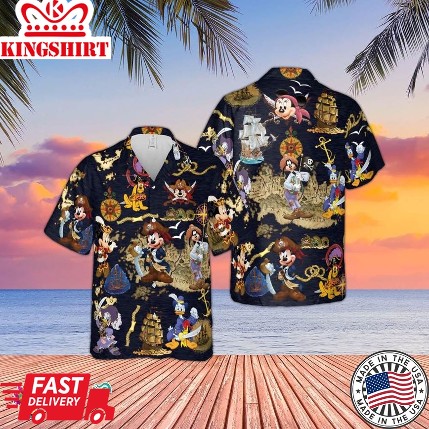 Disney Pirates Of Caribbean Hawaiian Shirt, Mickey And Friends Shirt, Disney Pirate's Life Hawaiian Shirt, Funny Holiday Shirt