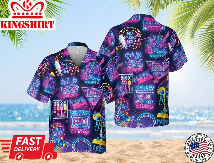 Dj Music Hawaii Shirt, Old School Shirt, Record Trendy Hawaiian Shirt, Dj Music Player Gift, Night Club Street Dance Lover Gift