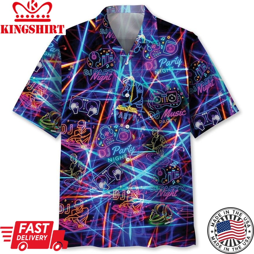 Dj Neon Light Trendy Hawaiian Shirt