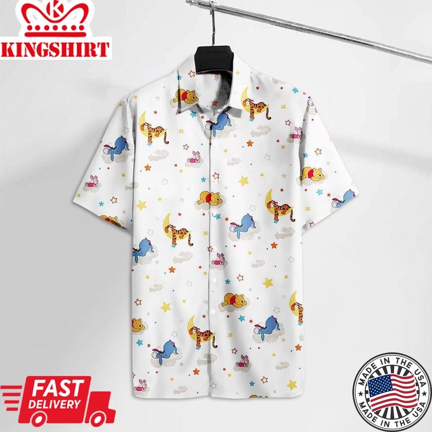 Dn Wtp Hawaiian Shirt Sleeping Pooh Eeyore Tigger Piglet Hawaii Tshirt Awesome Dn Wtp Aloha Shirt