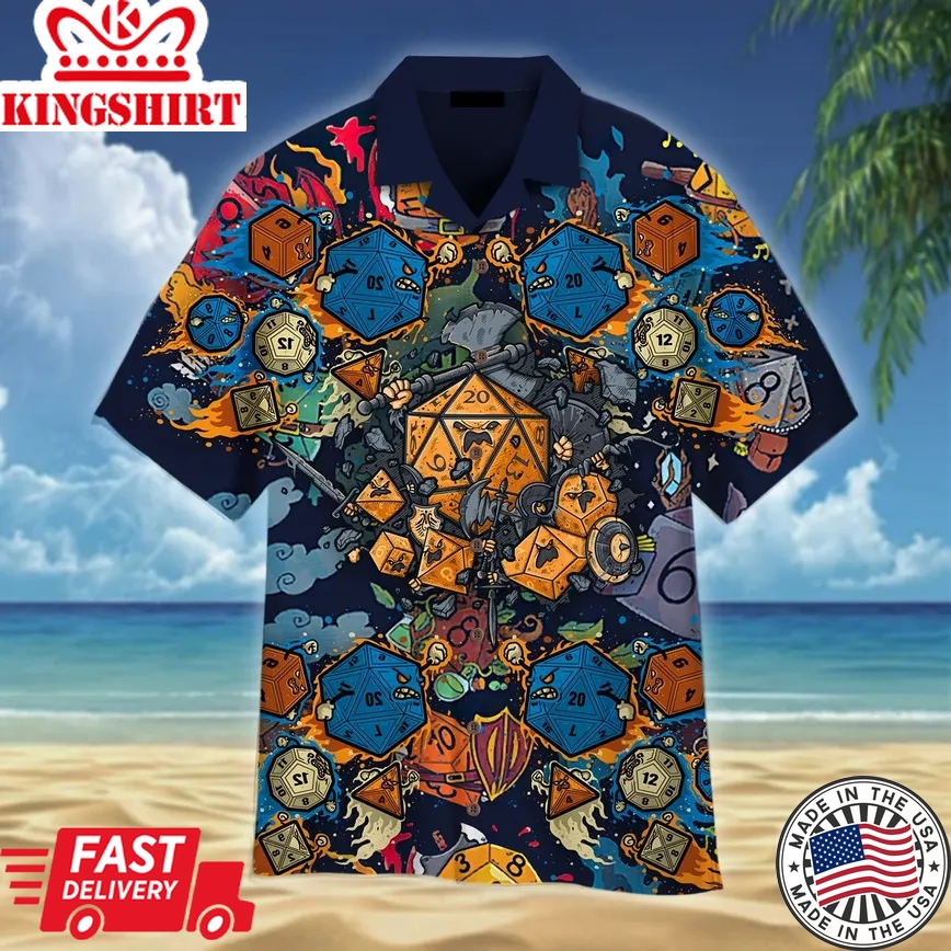 Dnd Dice Trendy Hawaiian Shirt Aloha Shirt