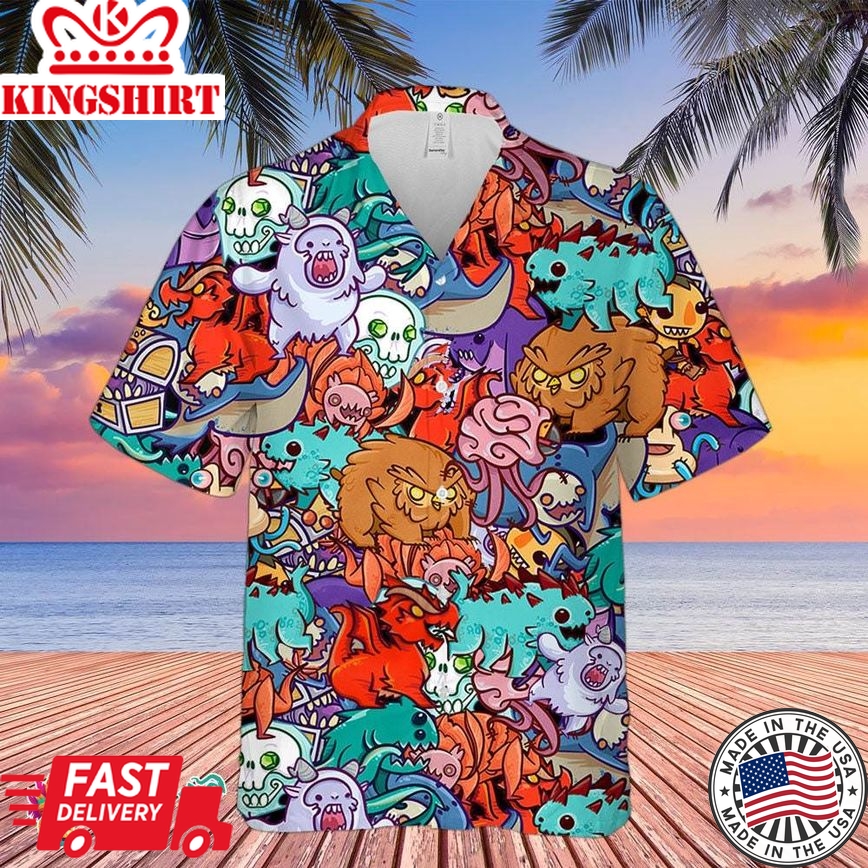 Dnd Hawaiian Shirt - Fantasy Print, Capture The Magic Of Your Favorite Rpgs And Fictional Worlds