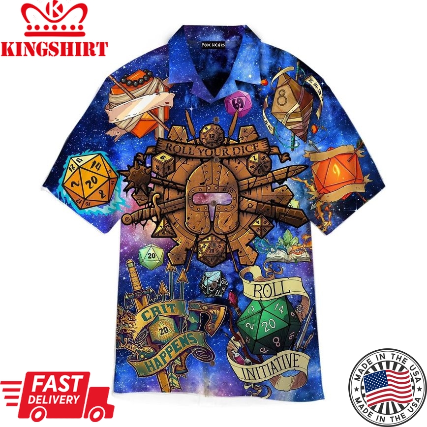 Dnd Roll Your Dice Trendy Hawaiian Shirt