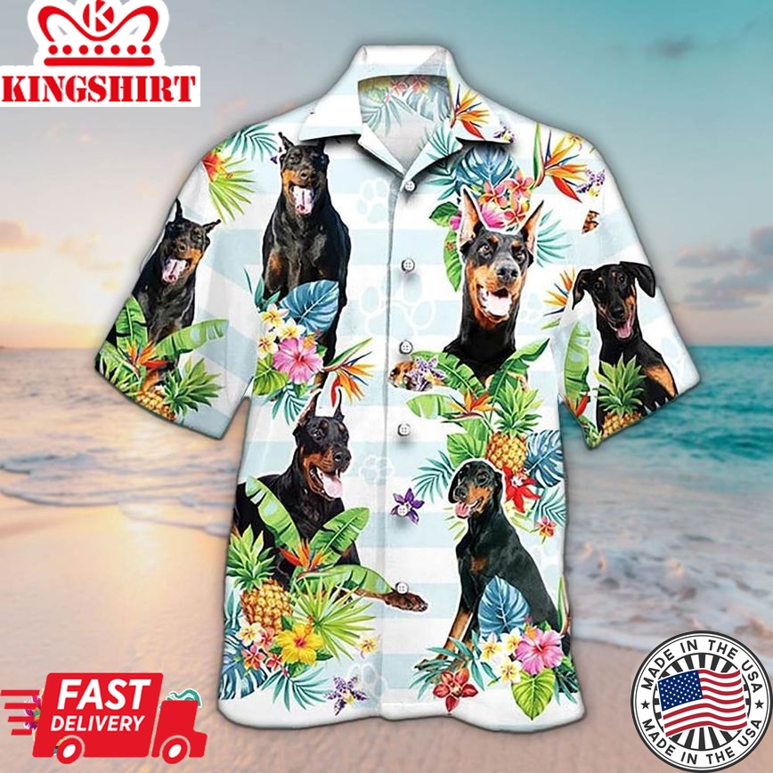 Doberman Hawaiian Shirt Doberman Dog, Aloha Hawaiian Shirts