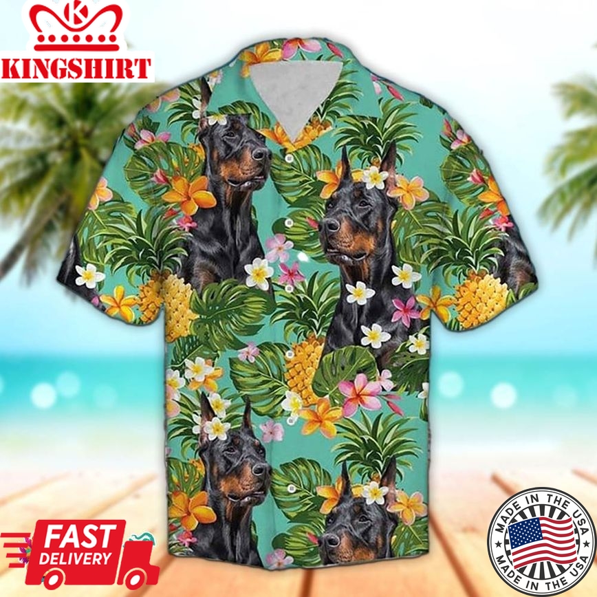 Doberman Hawaiian Shirt Doberman Tropical, Aloha Hawaiian Shirts