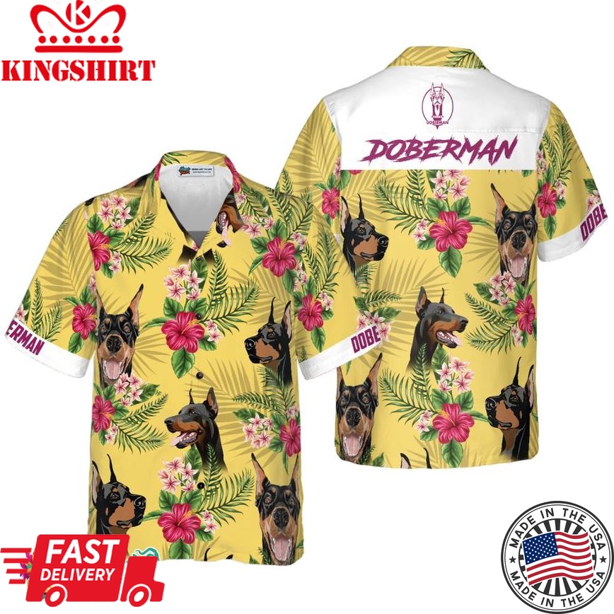 Doberman Pinscher Hawaiian Shirt