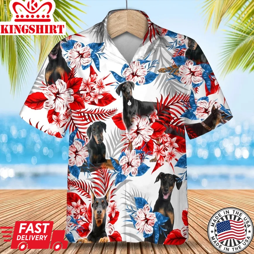 Doberman Pinscher Trendy Hawaiian Shirt Summer Aloha Shirt, Trendy Hawaiian Shirt For Men And Women