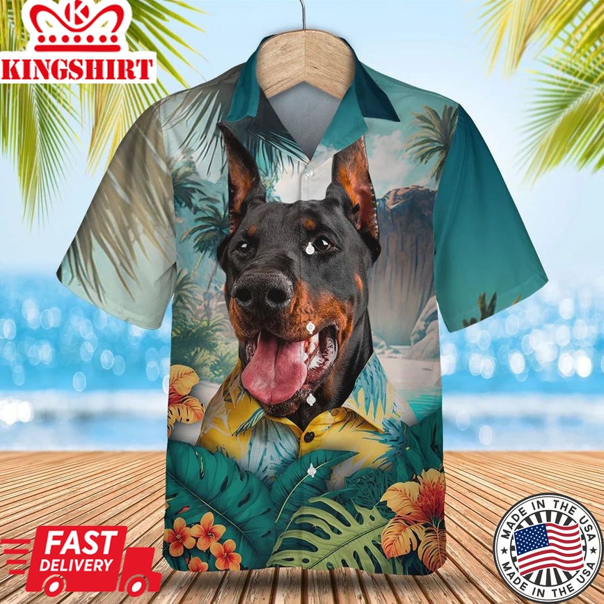 Doberman Pinscher Tropic Oasis - Discover the Beauty of Hawaii with this Vibrant Shirt