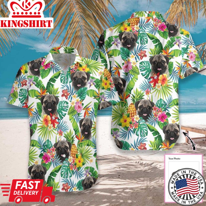 Dog And Tropical Pineapple Custom Hawaiian Shirt