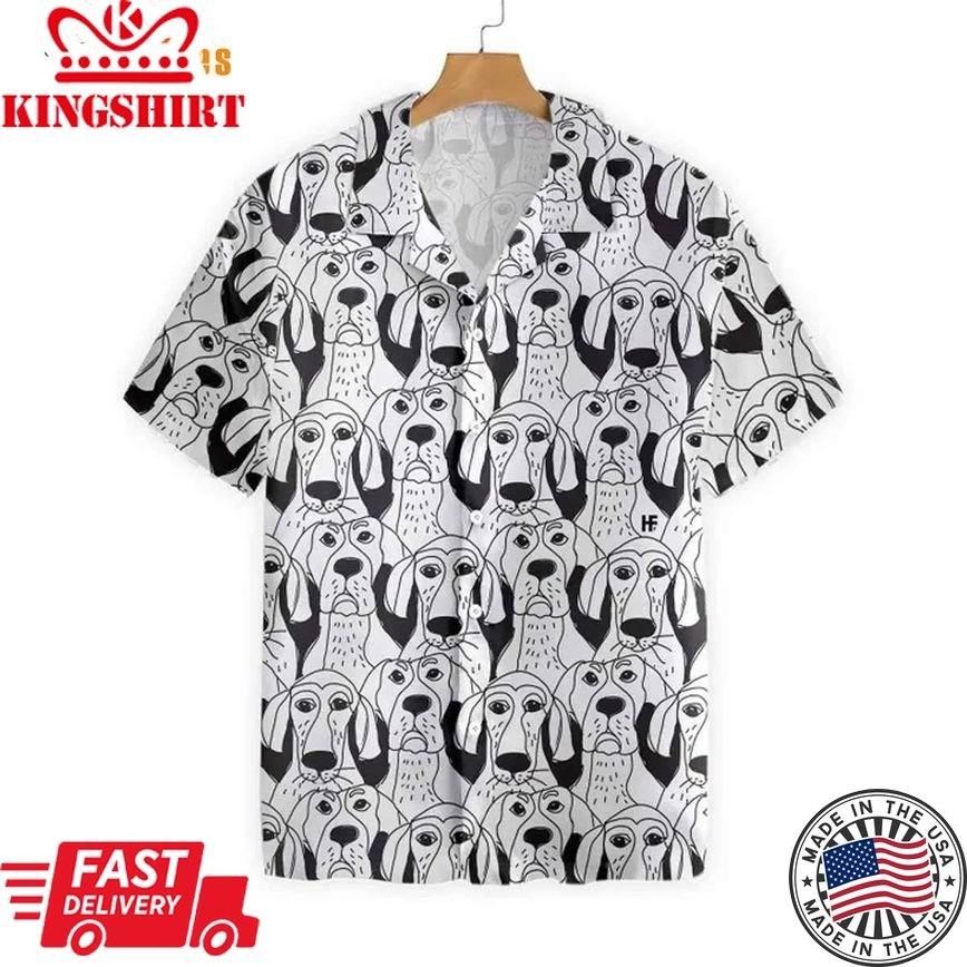 Dog Emotions Black And White Trendy Hawaiian Shirt, Dog Trendy Hawaiian Shirt Perfect Gifts For Your Loved Ones