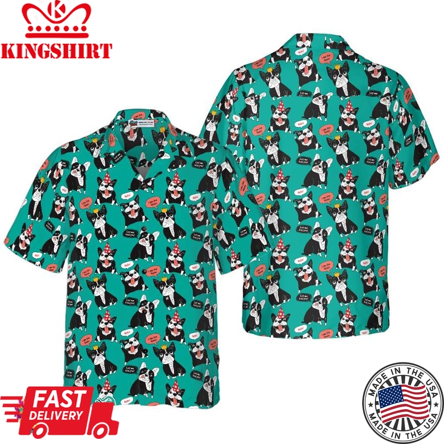 Dog French Bulldog Happy Animals Hawaiian Shirt